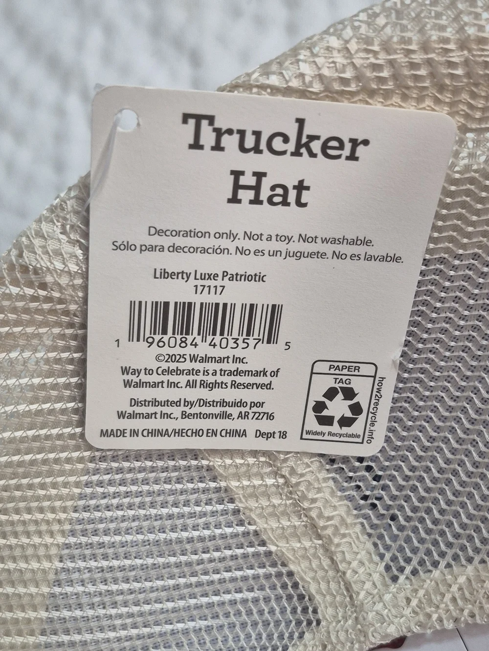 Way to Celebrate! Patriotic Trucker Hats Lot of 2 One Size Red White Blue